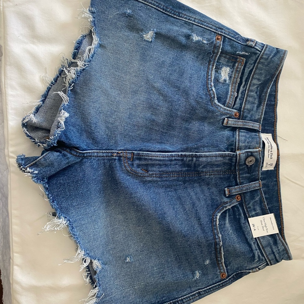 Abercrombie & Fitch Blue Jean Shorts Distressed Cut-Off Style